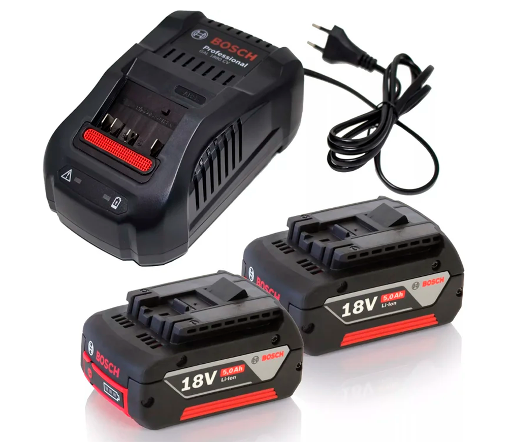 Set încărcător + acumulator BOSCH GBA 2x5Ah 18V GAL 1880 CV 145w 14.4-18V 8A
