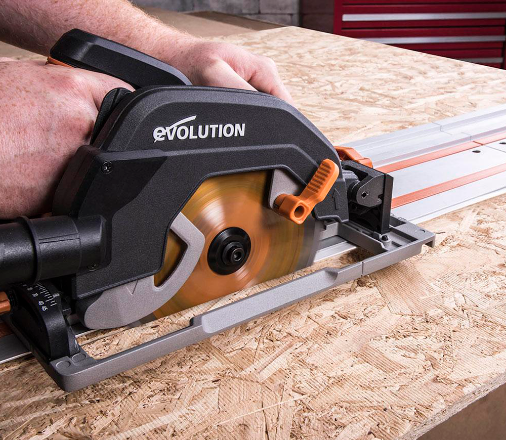 Fierăstrău circular pe șină de ghidaj EVOLUTION R185CCSX+ 1600w 185mm-11