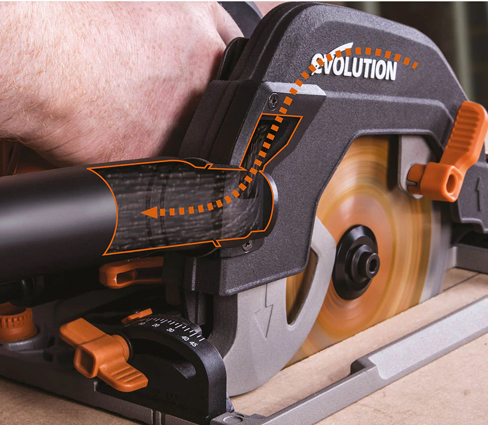Fierăstrău circular pe șină de ghidaj EVOLUTION R185CCSX+ 1600w 185mm-2