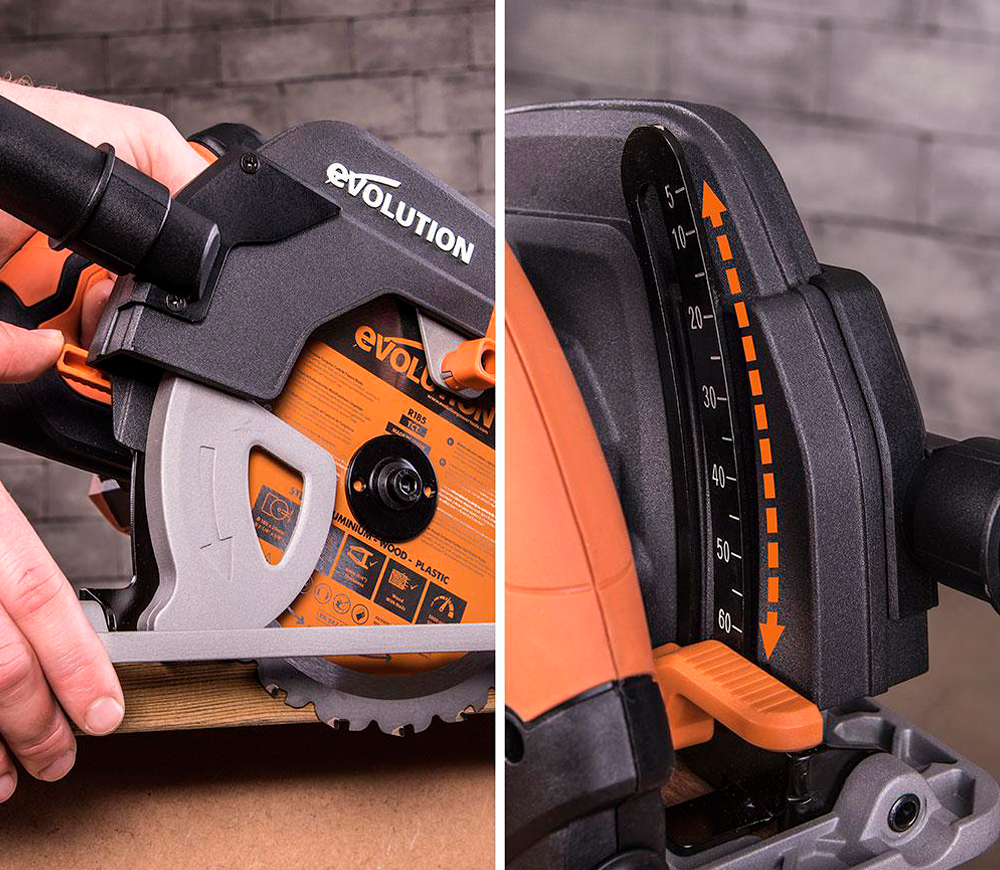 Дисковая пила EVOLUTION R185CCS 1600вт 185мм-3