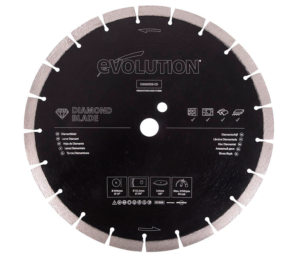 Disc de tăiat cu diamant EVOLUTION D300SEG-CS 305mm Segmentat Cermică/Marmura/Granit