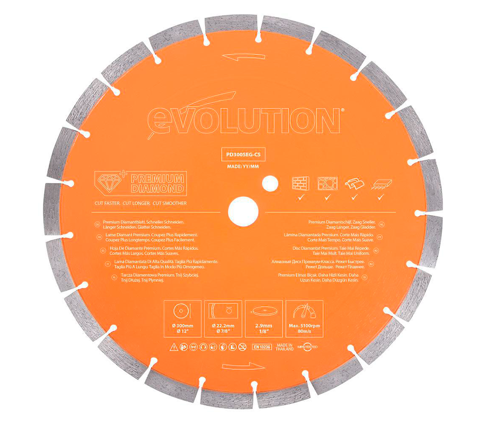Disc de tăiat cu diamant EVOLUTION PD300SEG-CS 305mm Segmentat Beton