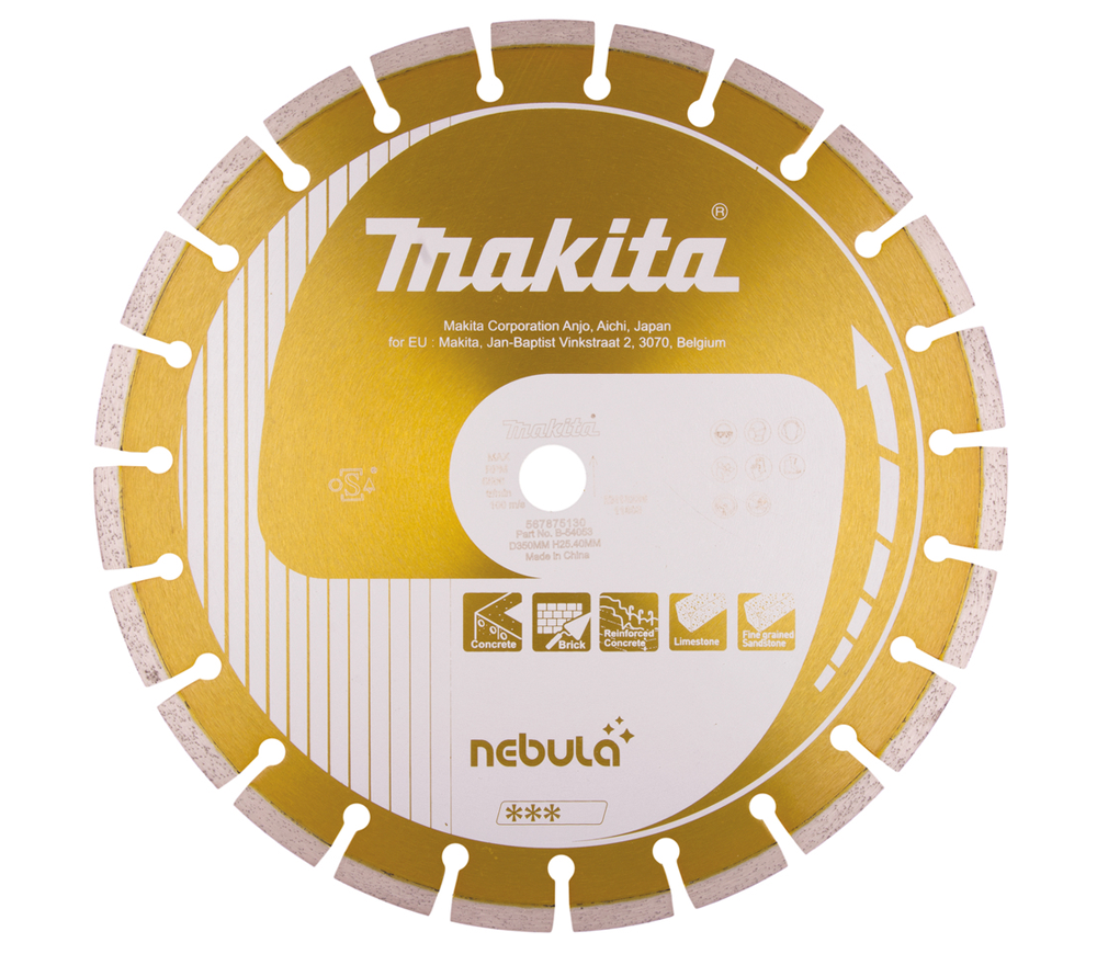 Disc de tăiat cu diamant MAKITA Nebula B-54053 350mm Segmentat Piatră