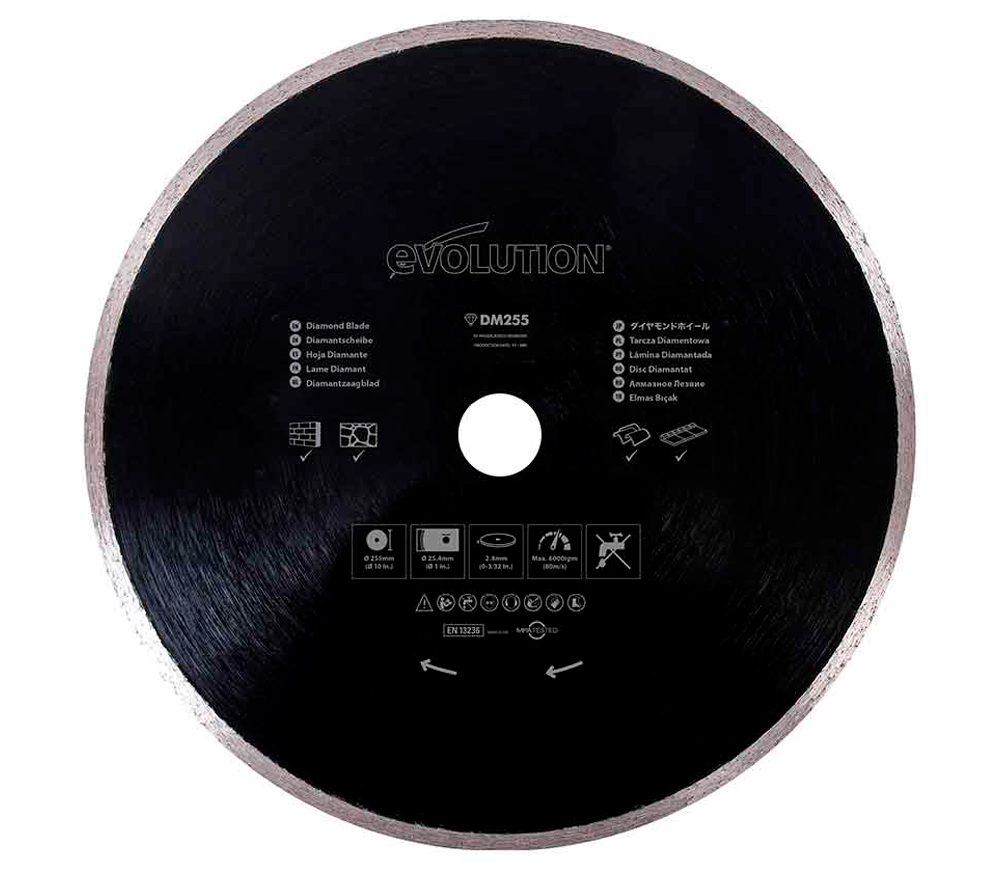 Disc de tăiat cu diamant EVOLUTION RAGEBLADE255DIAMOND 255mm Solid Cermică/Marmura/Granit