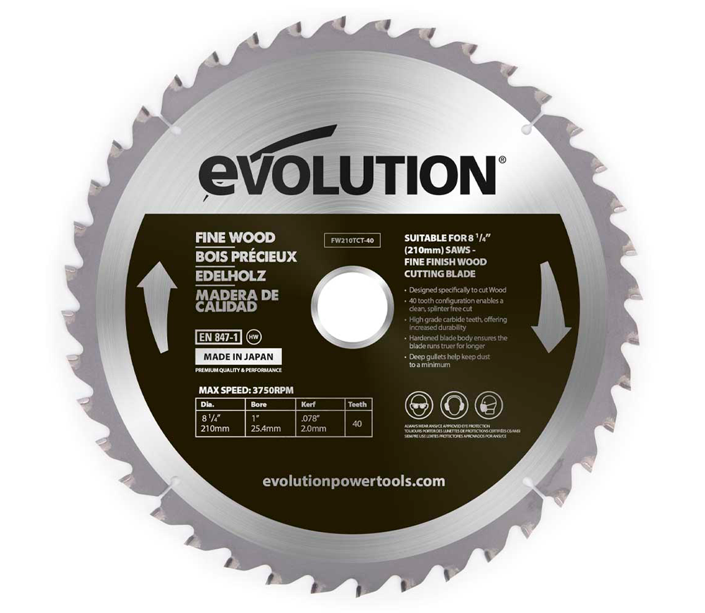 Disc pentru fierastrau electric EVOLUTION FW210TCT-40 210mm 2.4mm