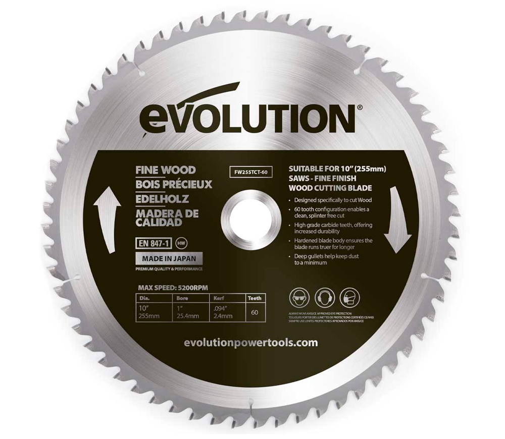 Disc pentru fierastrau electric EVOLUTION FW255TCT-60 255mm 2.4mm
