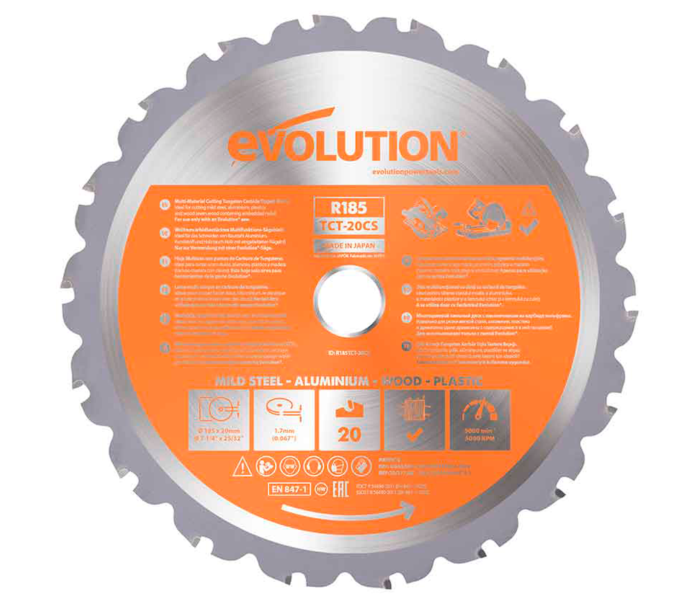Disc pentru fierastrau electric EVOLUTION R185TCT-20CS/MS 185mm 1.7mm