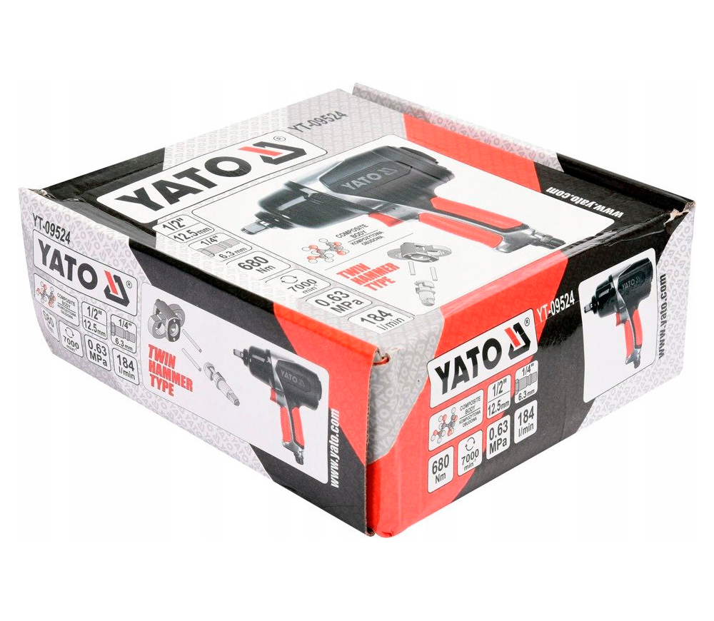 Пневматический ударный гайковерт YATO YT09524 680Нм 7000об/мин-4