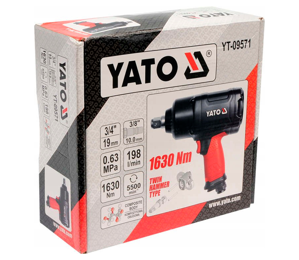 Mașină de înșurubat cu impact pneumatică YATO YT09571 1630Nm 5500rot/min-4