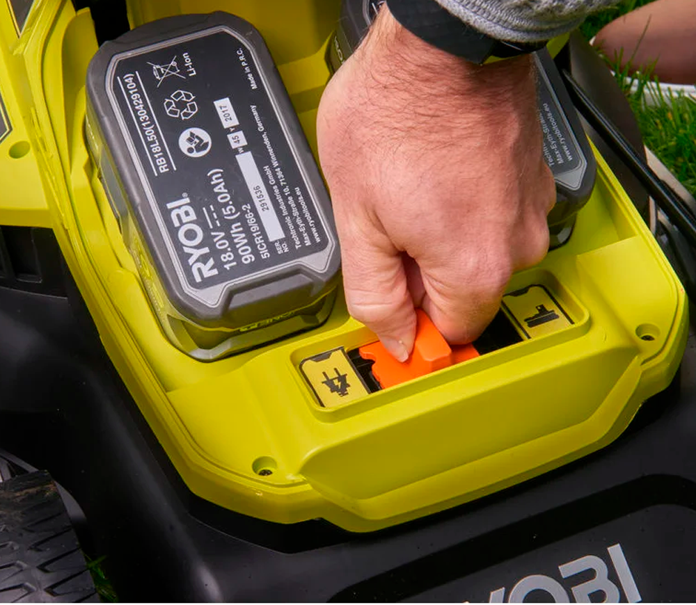 Mașină de tuns gazonul hybrid acumulator+rețea RYOBI RY18LMH37A-250 370mm 18V 5Ah-2