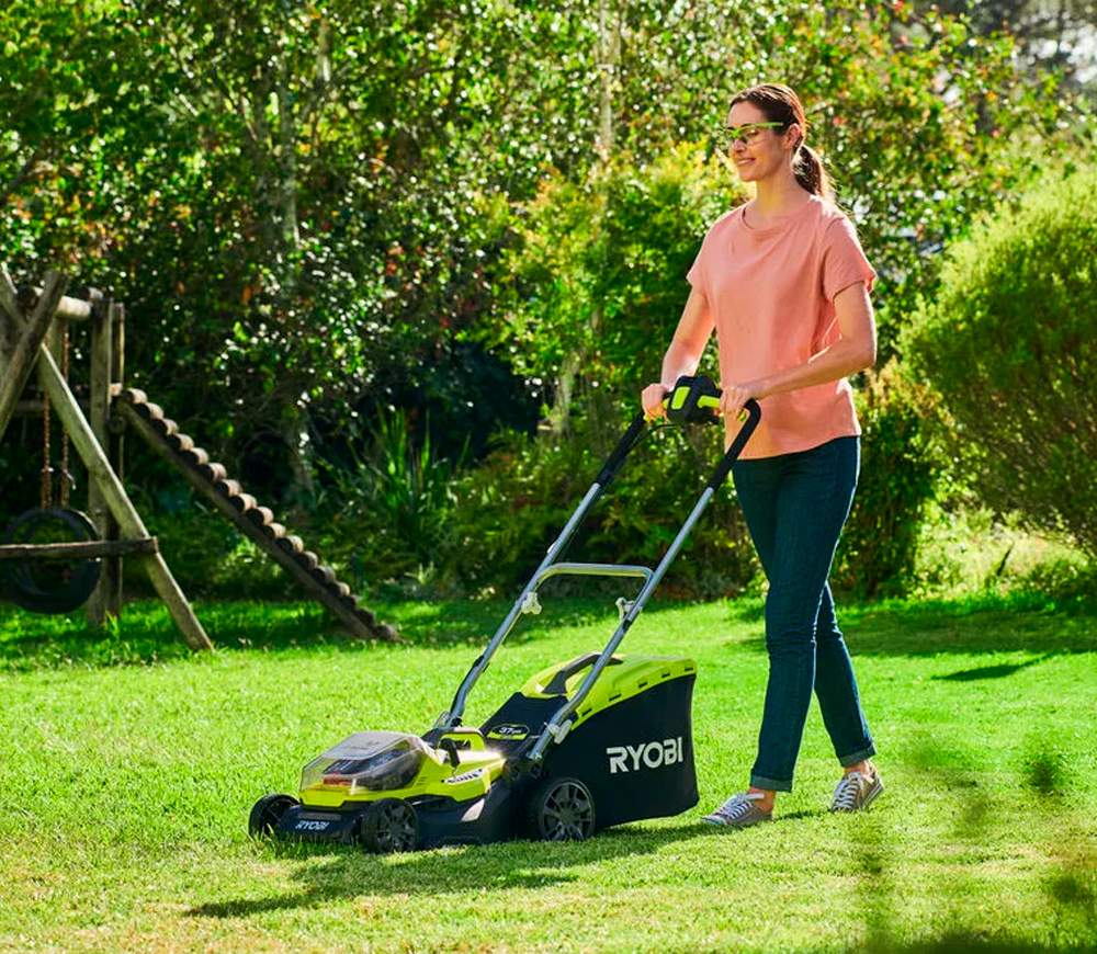 Mașină de tuns gazonul hybrid acumulator+rețea RYOBI RY18LMH37A-250 370mm 18V 5Ah-5