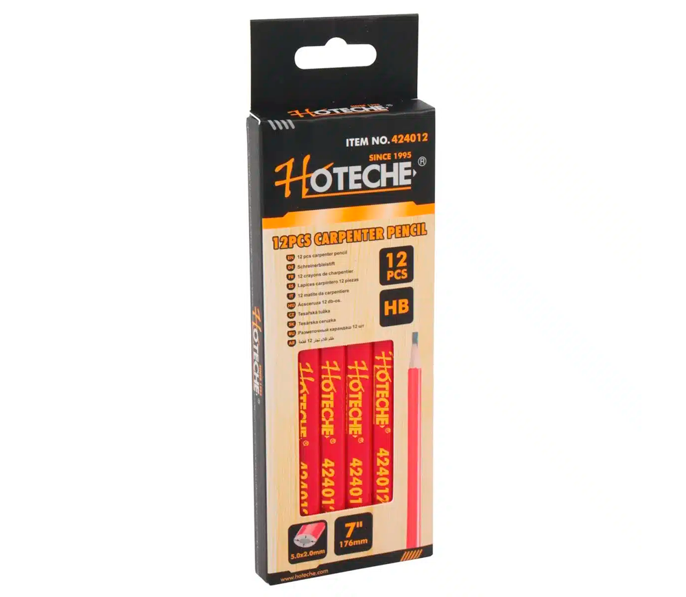 Set de creioane de tâmplar HOTECHE 424012 Negru