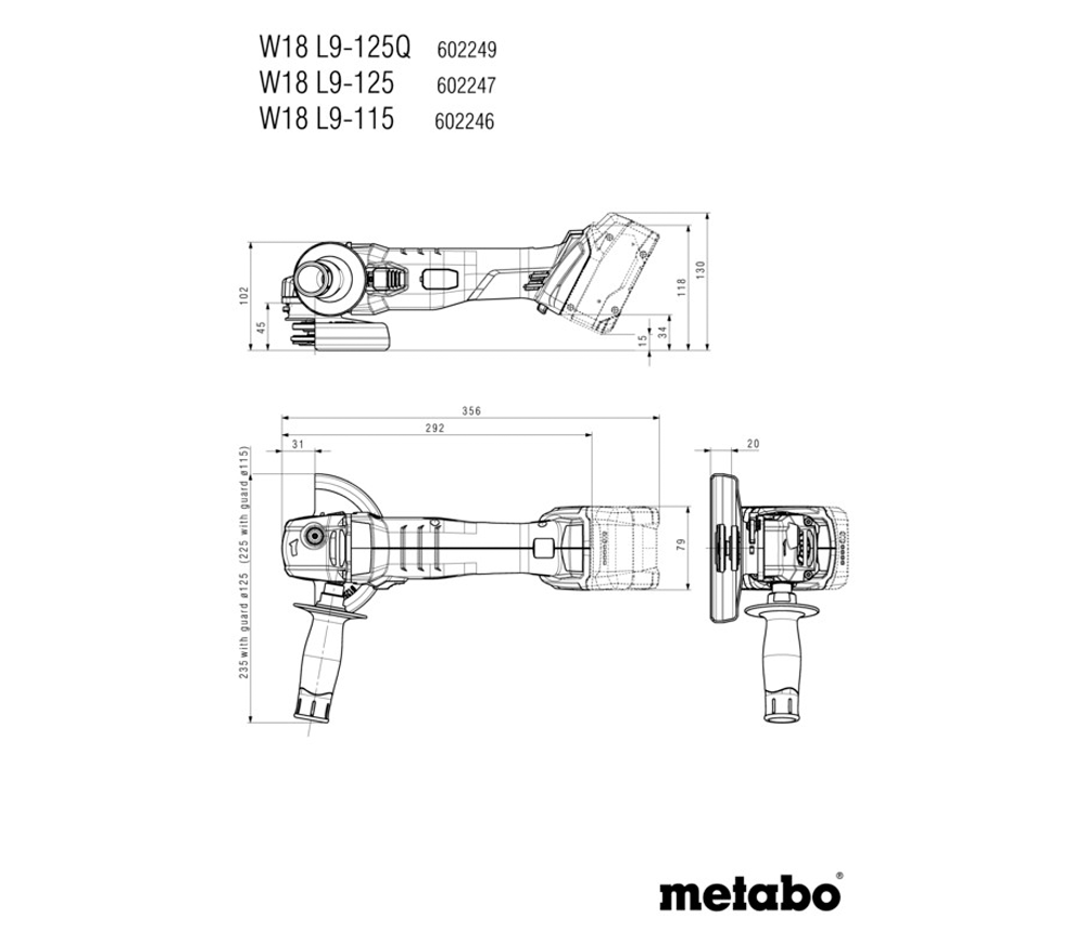 Polizor unghiular cu acumulator METABO W 18 L 9-125 Quick 125mm 18V 5.2Ah-7