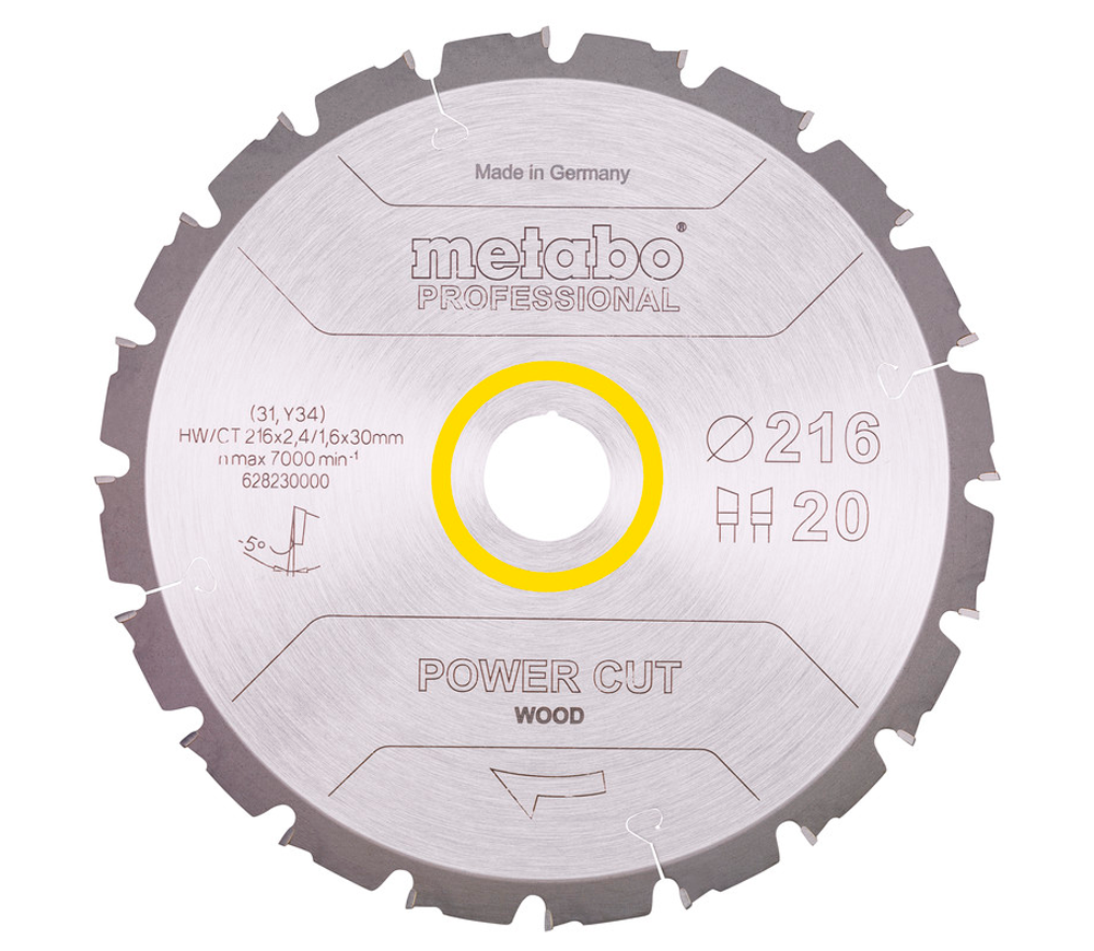 Disc pentru fierastrau electric METABO Power CUT 216x30 Z20 WZ 5 216mm 2.4mm