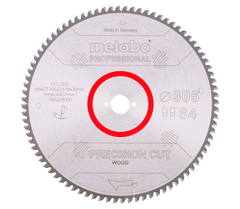 Disc pentru fierastrau electric METABO Precision CUT 305x30 Z84 WZ 5 305mm 2.4mm
