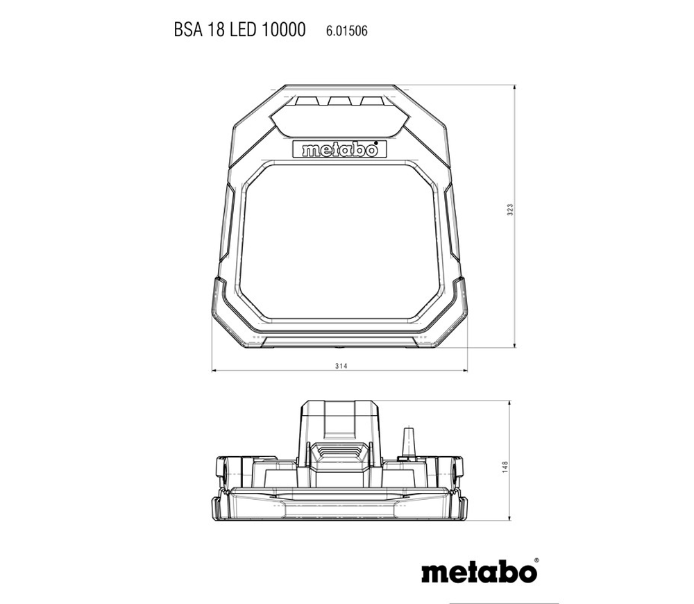 Lanternă construcții cu acumulator (fără bat) METABO BSA 18 LED 10000 10000lm 18V-5