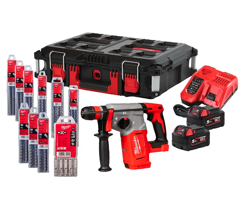 Ciocan rotopercutor cu acumulator MILWAUKEE M18 BLHX100P-502P 2.3J 18V 5Ah
