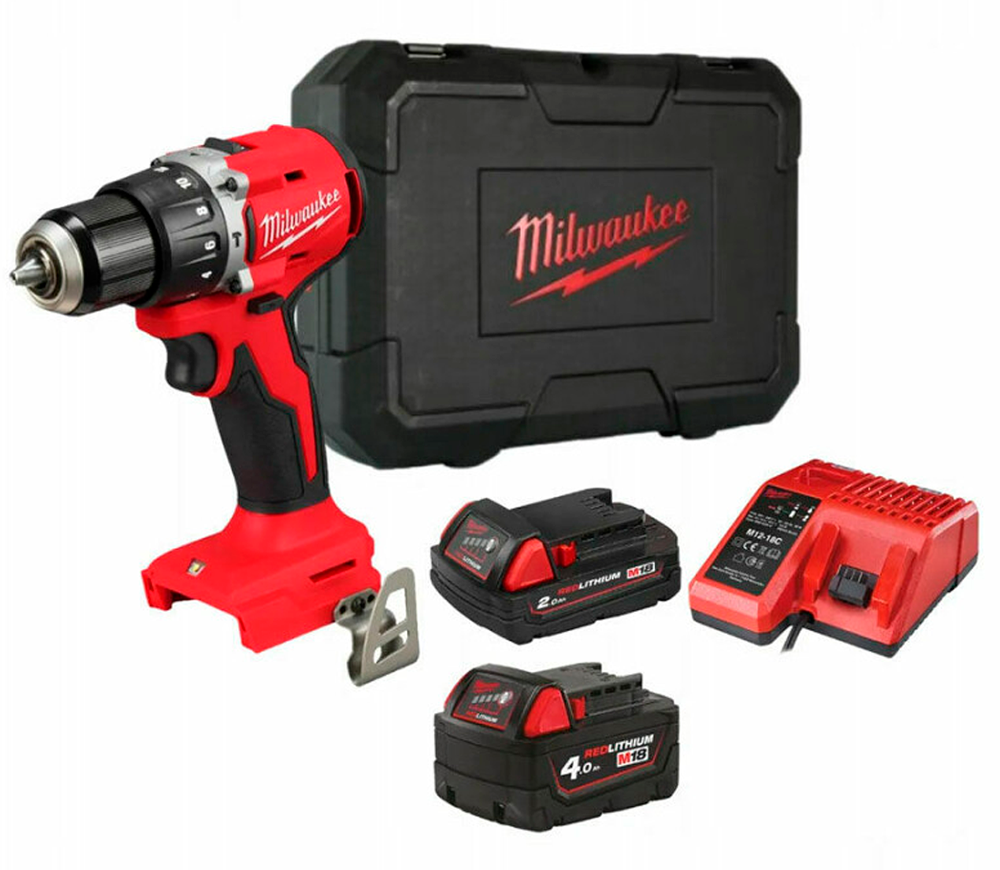 Mașină de înșurubat cu percuție cu acum. MILWAUKEE M18 BLPDRC-422C 18V 2+4Ah