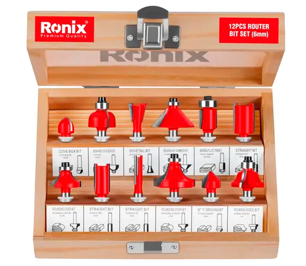 Set 12 freze pe lemn RONIX RH-5341 4-45mm Ø6 mm