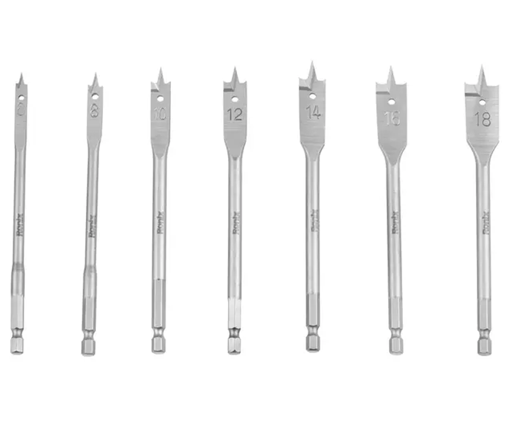 Set de burghie plate RONIX RH-5300 6-35mm Oțel-3