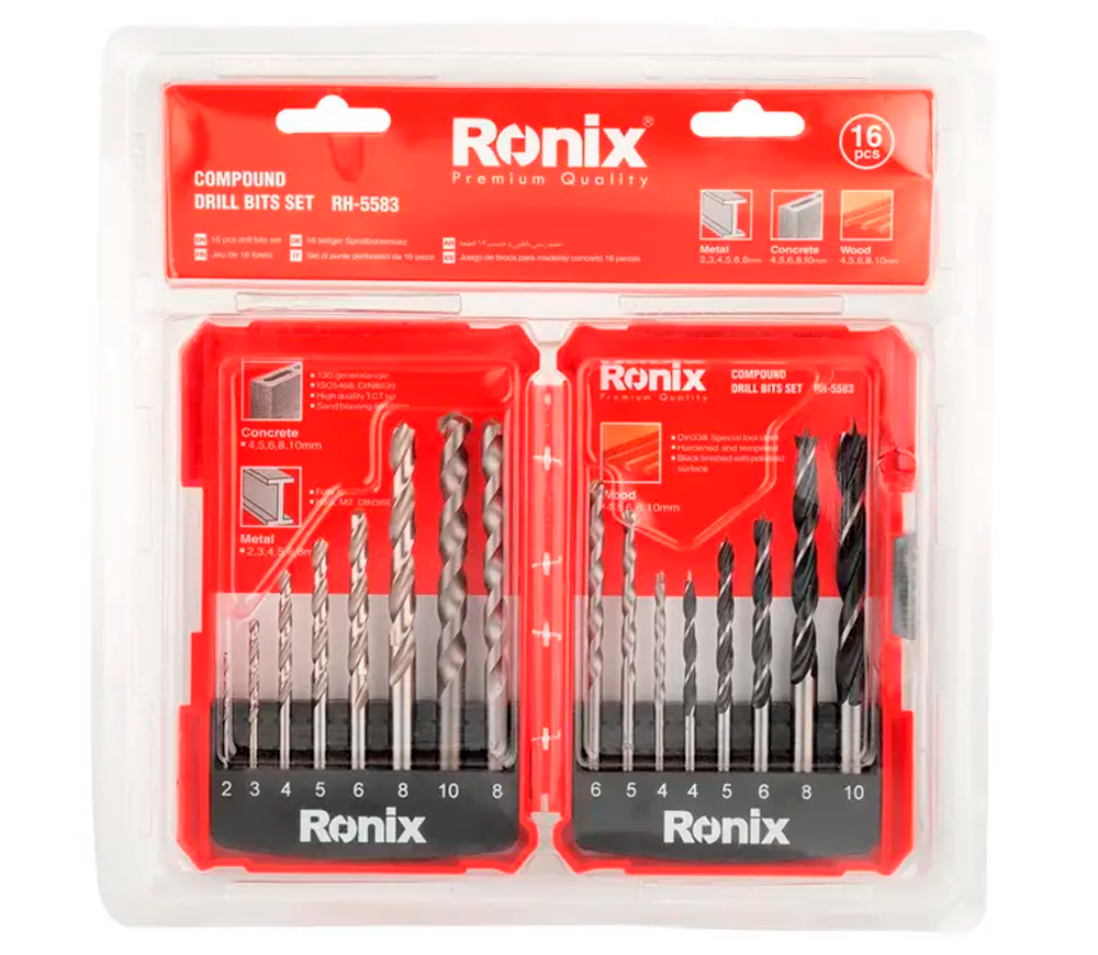 Set universal de burghiuri RONIX RH-5583 2-10mm HSS-3