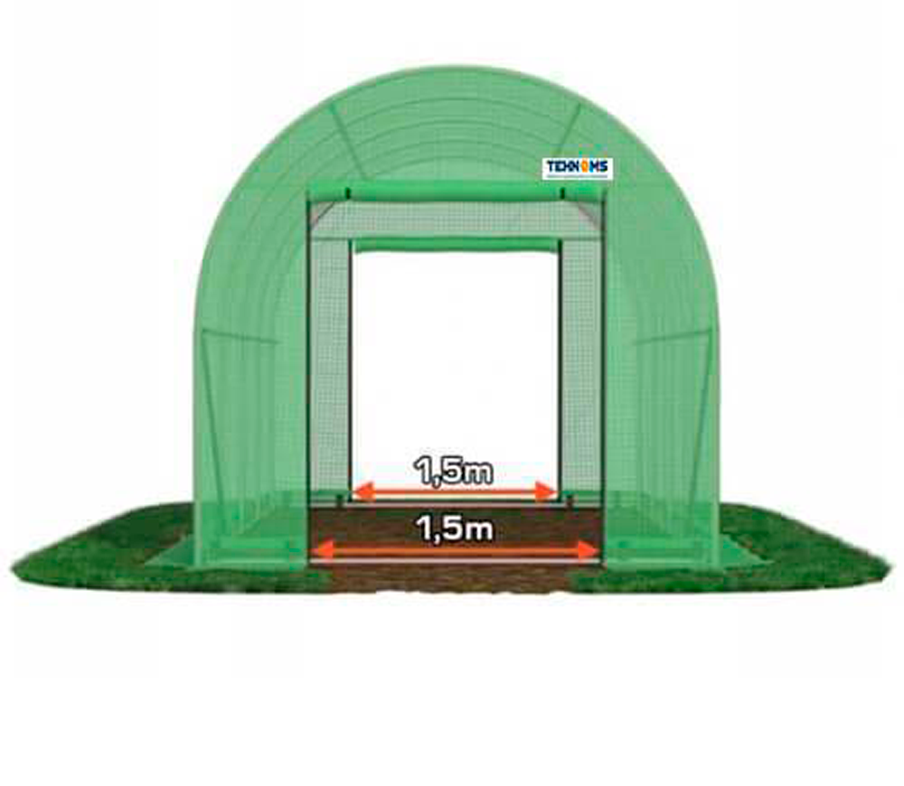 Seră arcuită TEHNO-MS 10x4x2.5 m 40m² Verde-2