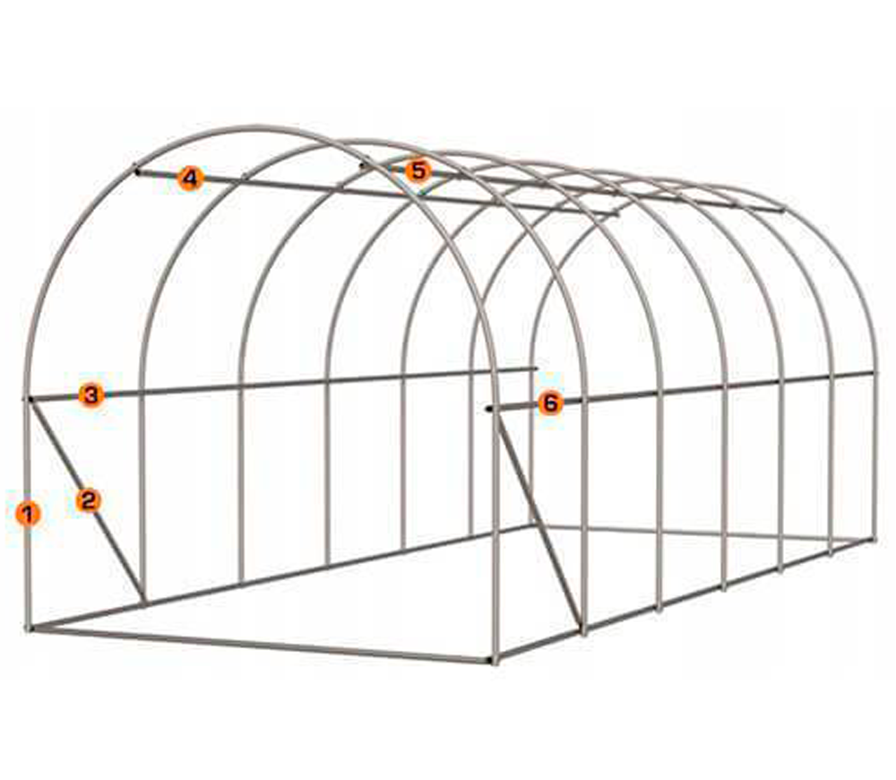 Seră arcuită TEHNO-MS 6x3x2.5 m 18m² Verde-3