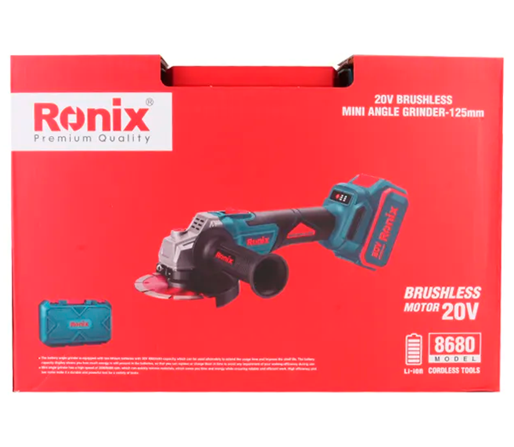Polizor unghiular cu acumulator RONIX 8680 125mm 20V 4Ah-3