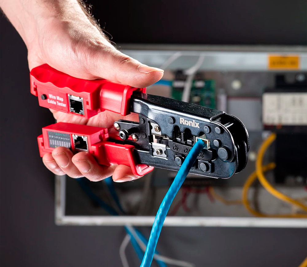 Clești de sertizare + tester RONIX RH-1831 RJ11/RJ12/RJ45-8