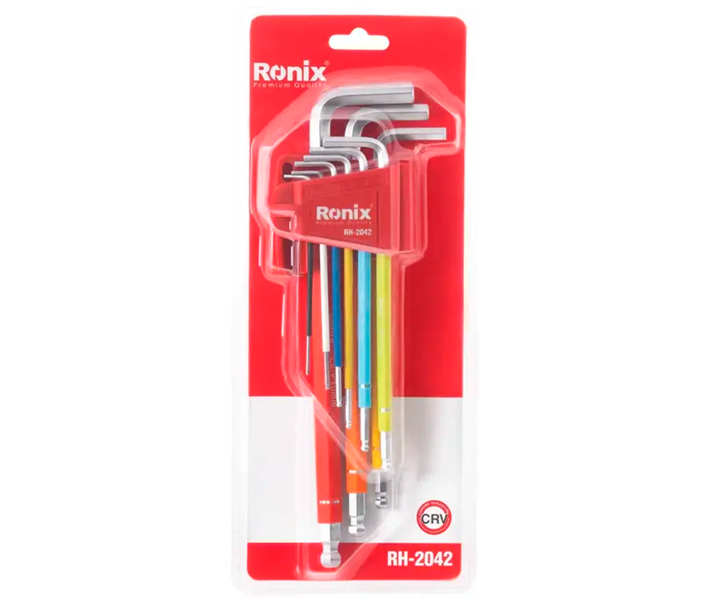 Set 9 chei hexagonale cu bilă RONIX RH-2042 1.5x10mm
