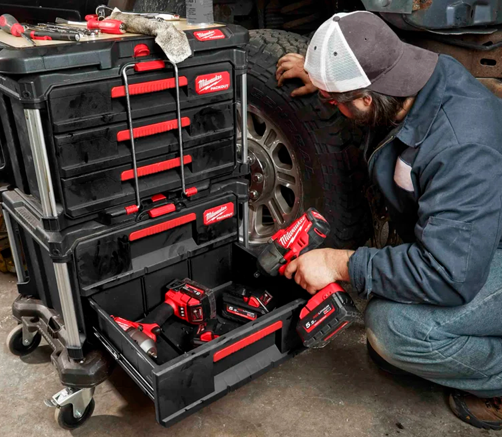 Ящик с 2-мя выдвижными отсеками MILWAUKEE PACKOUT Drawer Tool Box Пластик-7
