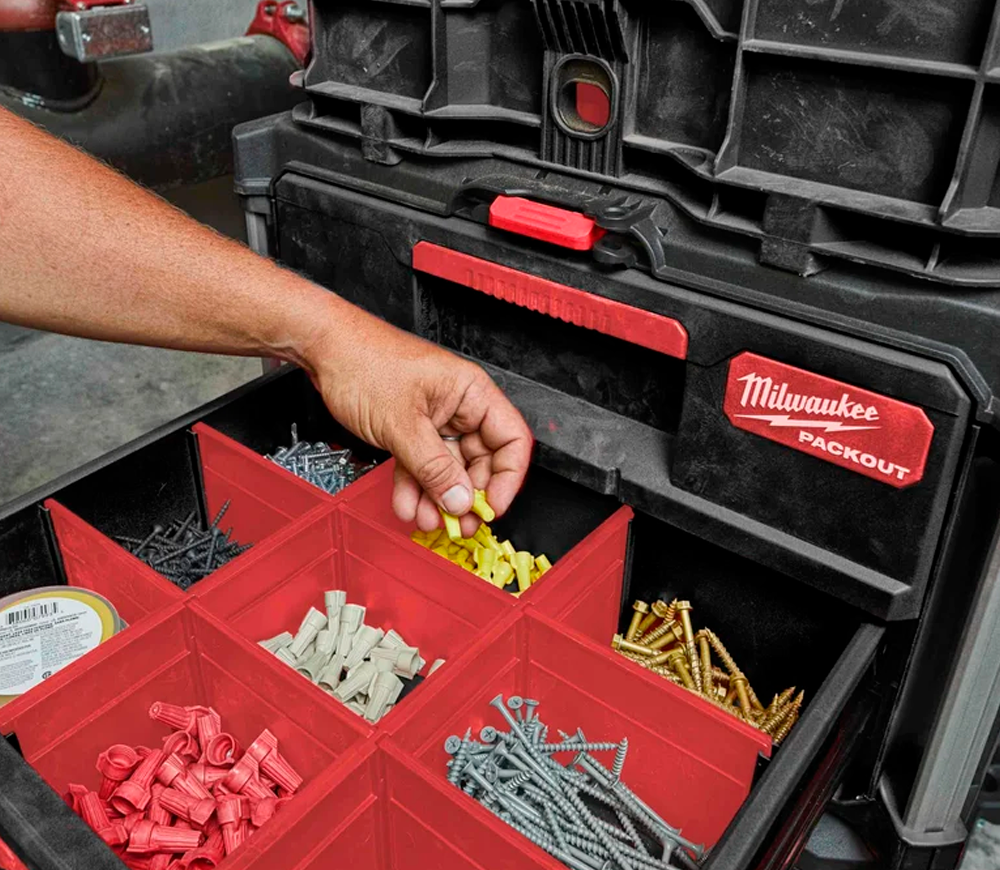 Ящик с 2-мя выдвижными отсеками MILWAUKEE PACKOUT Drawer Tool Box Пластик-8