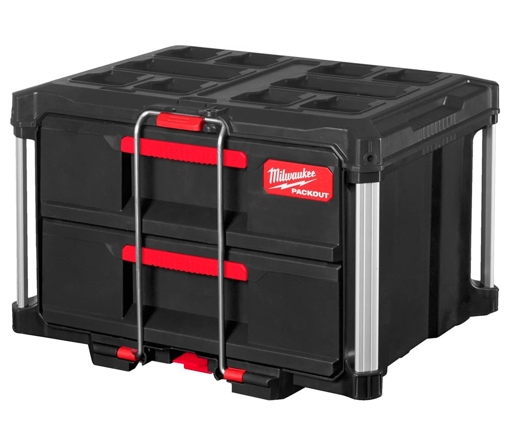 Sertar cu 2 compartimente glisante MILWAUKEE PACKOUT Drawer Tool Box Plastic