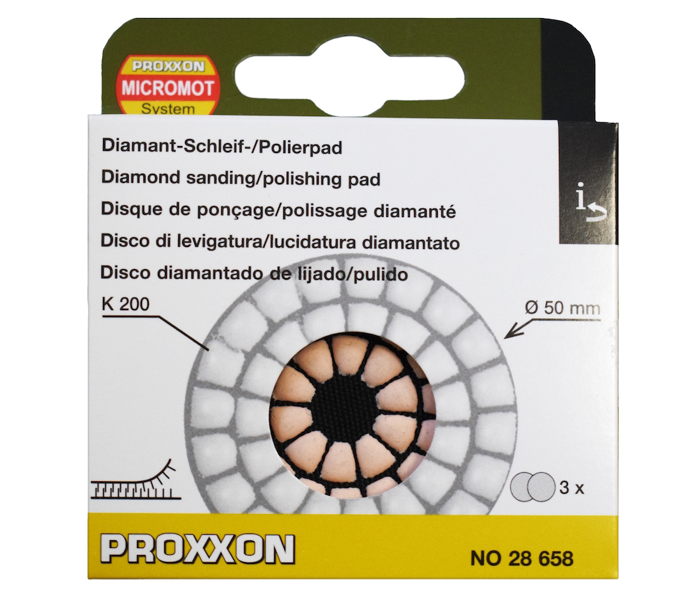Set 3 discuri de șlefuit cu almaz flexibil PROXXON 28658 50mm GR200-3