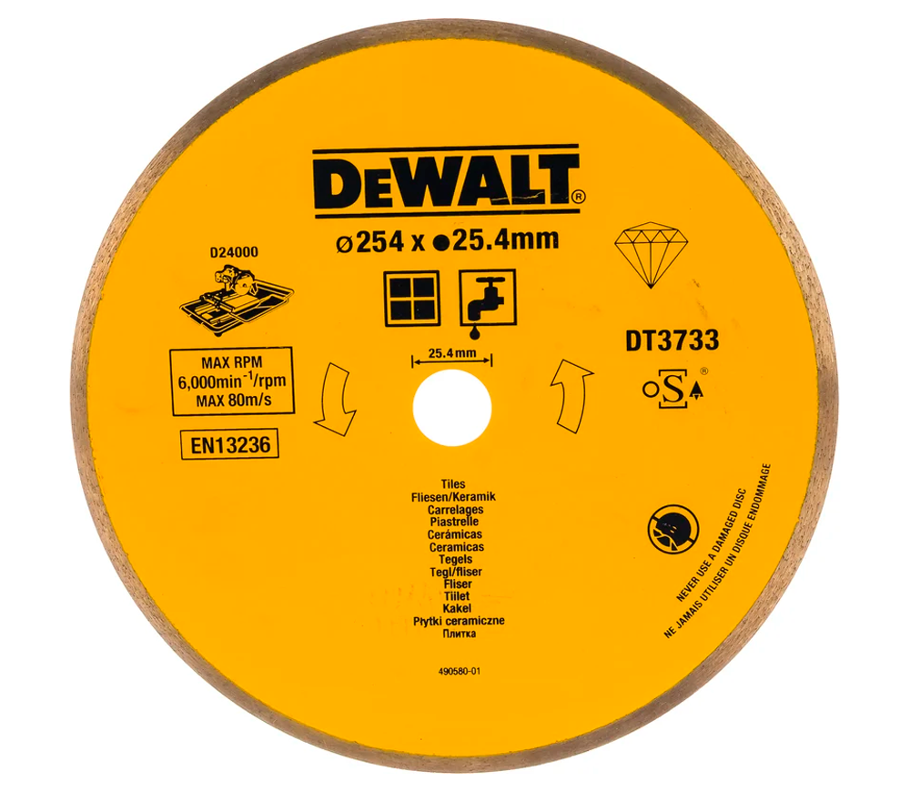 Disc de tăiat cu diamant DEWALT DT3733 254mm Solid Ceramică