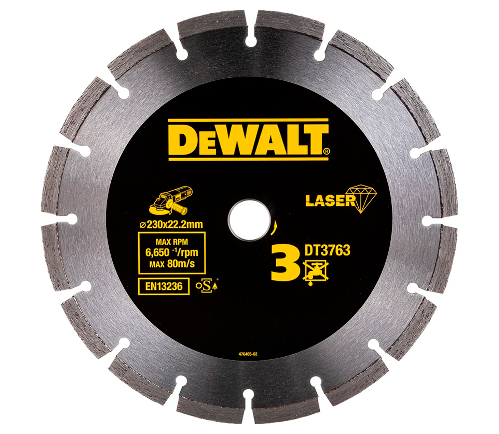 Disc de tăiat cu diamant DEWALT DT3763 230mm Segmentat Marmura/Granit