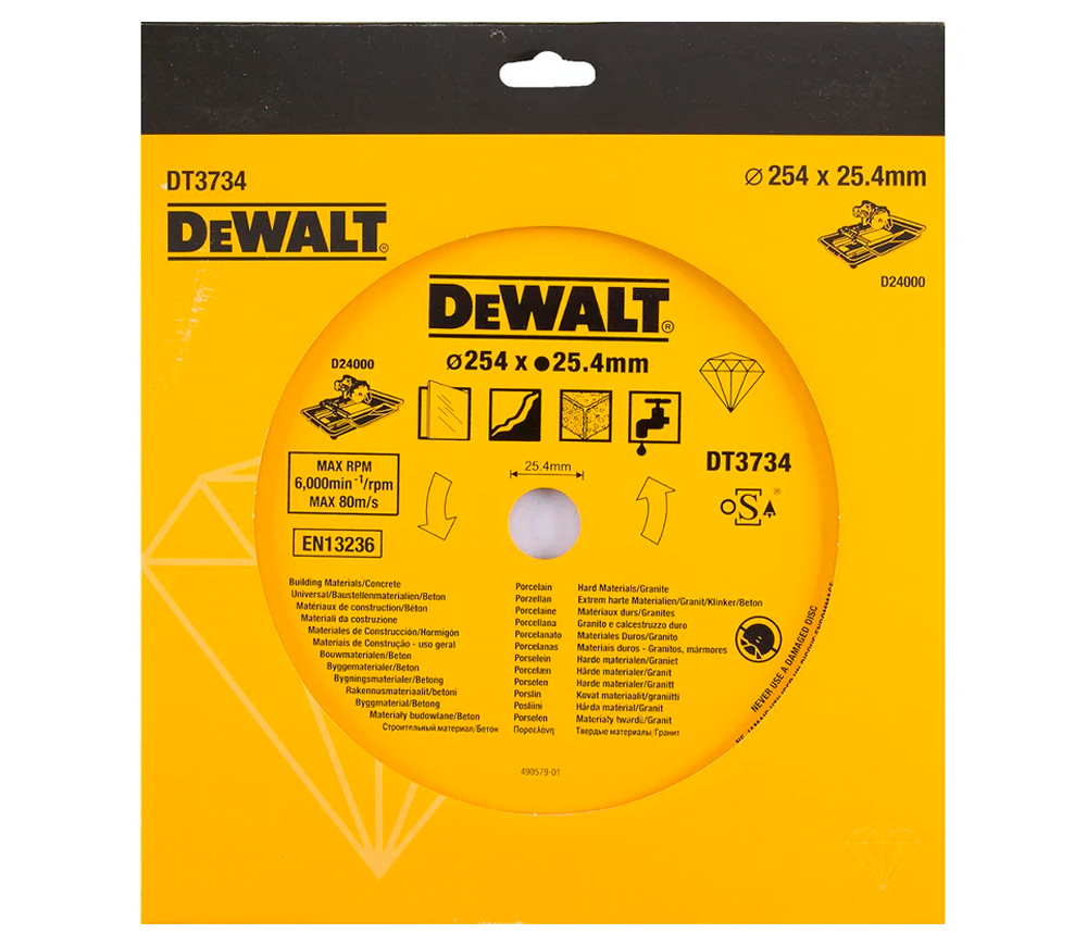 Disc de tăiat cu diamant DEWALT DT3734 254mm Segmentat Piatră-3