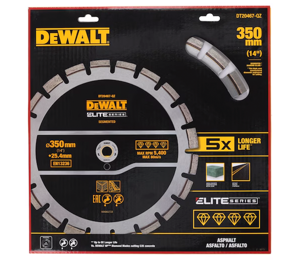 Disc de tăiat cu diamant DEWALT DT20467 350mm Segmentat Beton-3