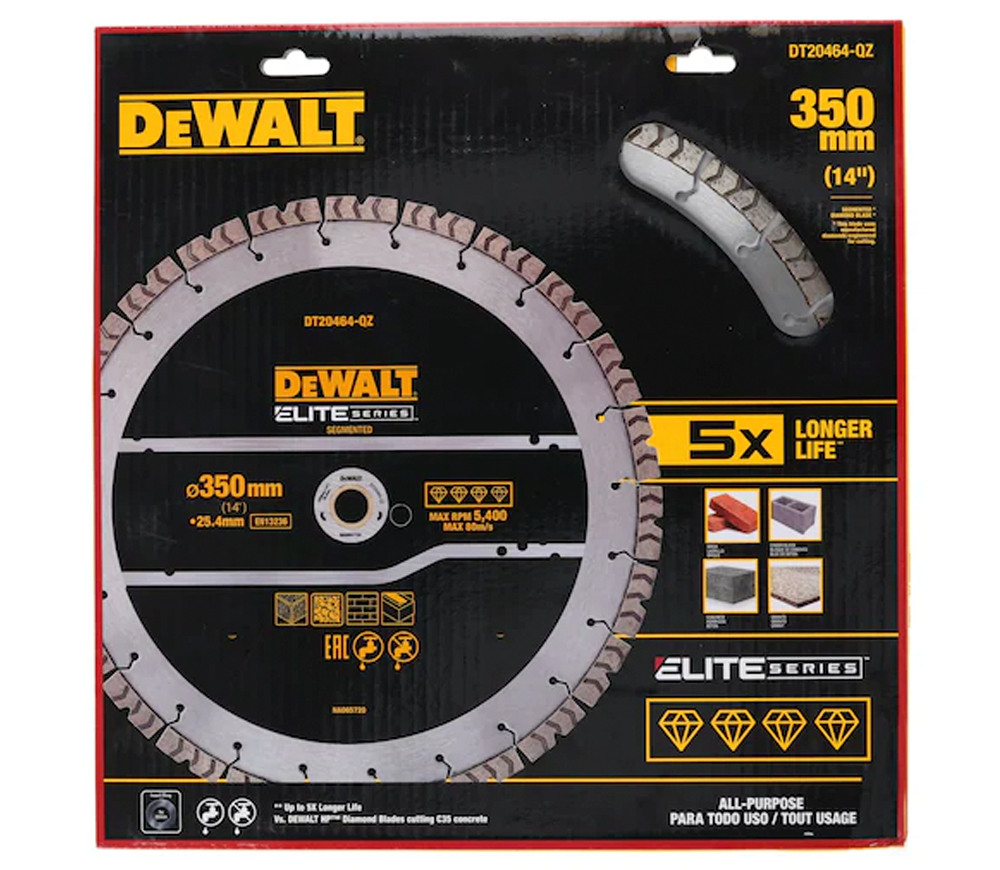 Disc de tăiat cu diamant DEWALT DT20464 355mm Segmentat Beton/Piatră/Cărămidă-2
