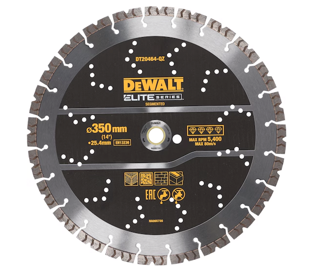 Disc de tăiat cu diamant DEWALT DT20464 355mm Segmentat Beton/Piatră/Cărămidă