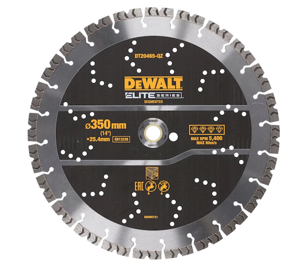 Disc de tăiat cu diamant DEWALT DT20465 350mm Segmentat Beton