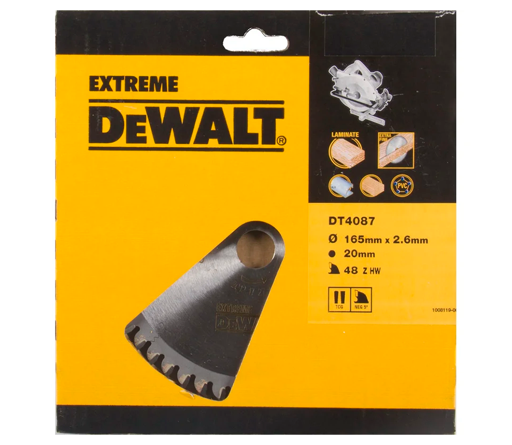 Disc pentru fierastrau electric DEWALT DT4087 165mm 1.8mm