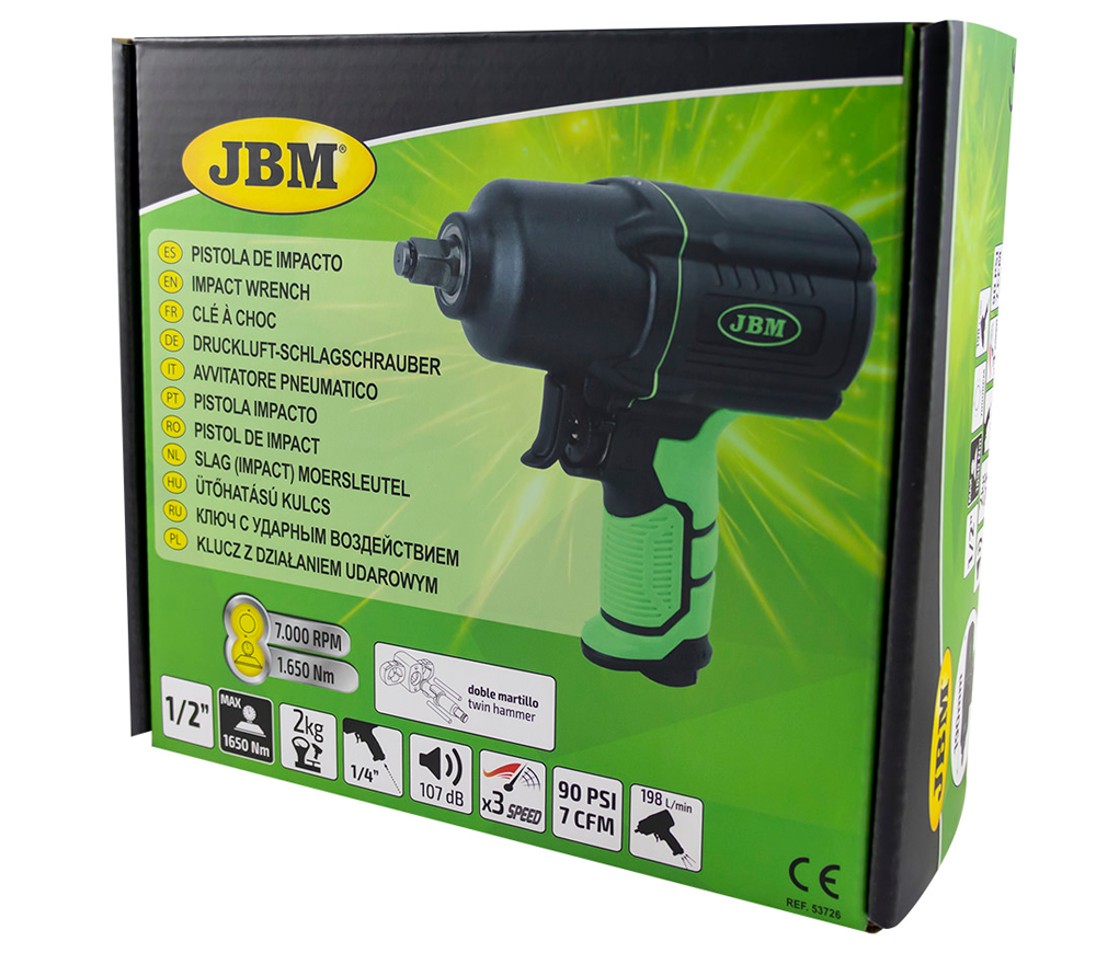 Mașină de înșurubat cu impact pneumatică JBM-53726 1650Nm 7000rot/min-9