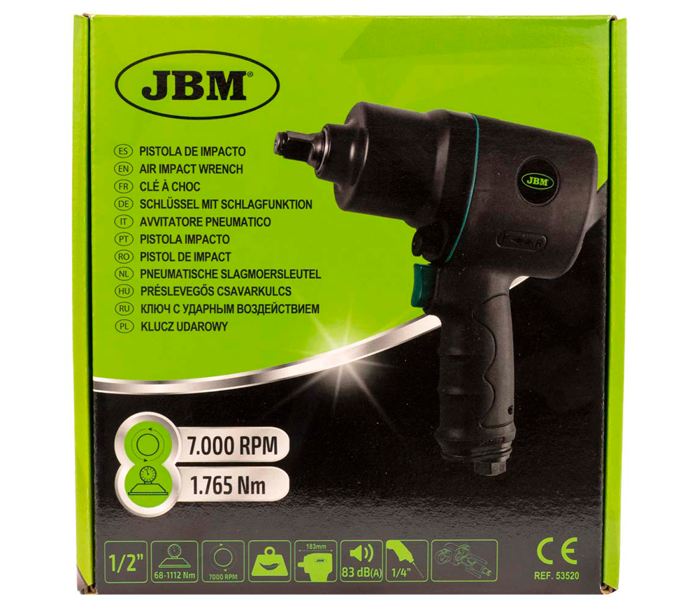 Mașină de înșurubat cu impact pneumatică JBM-53520 1756Nm 7000rot/min-8