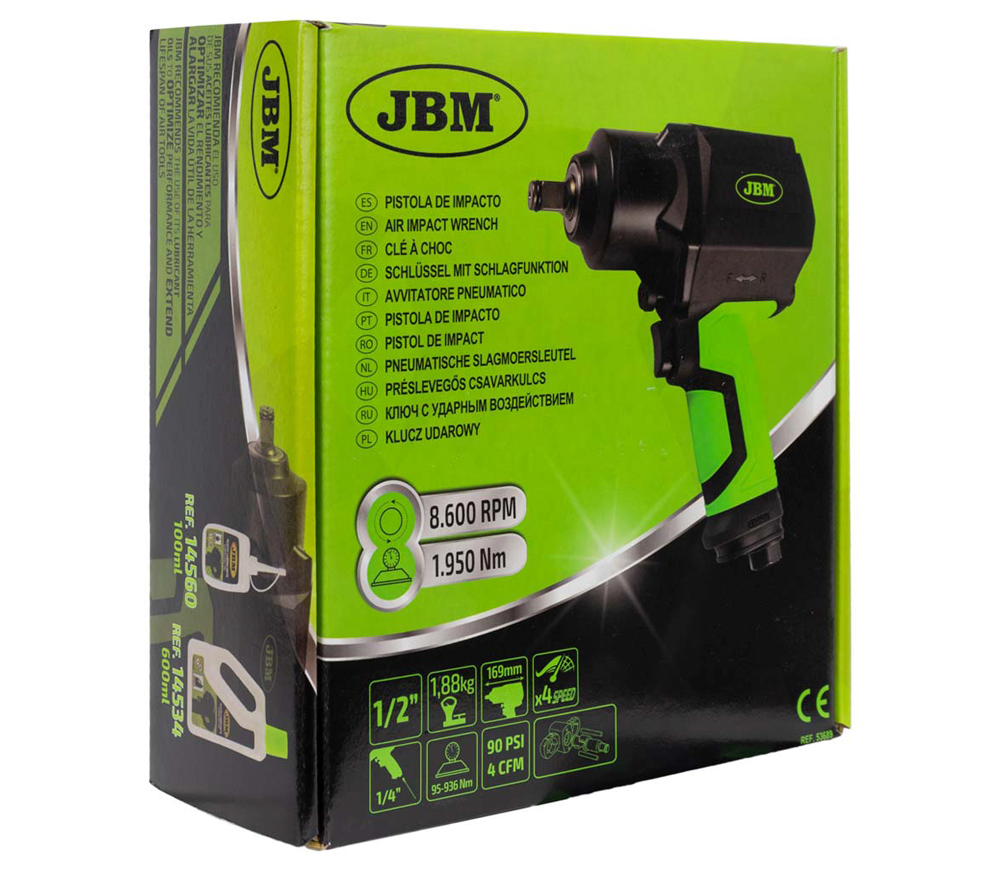 Пневматический ударный гайковерт JBM-53689 1950Нм 8600об/мин-8