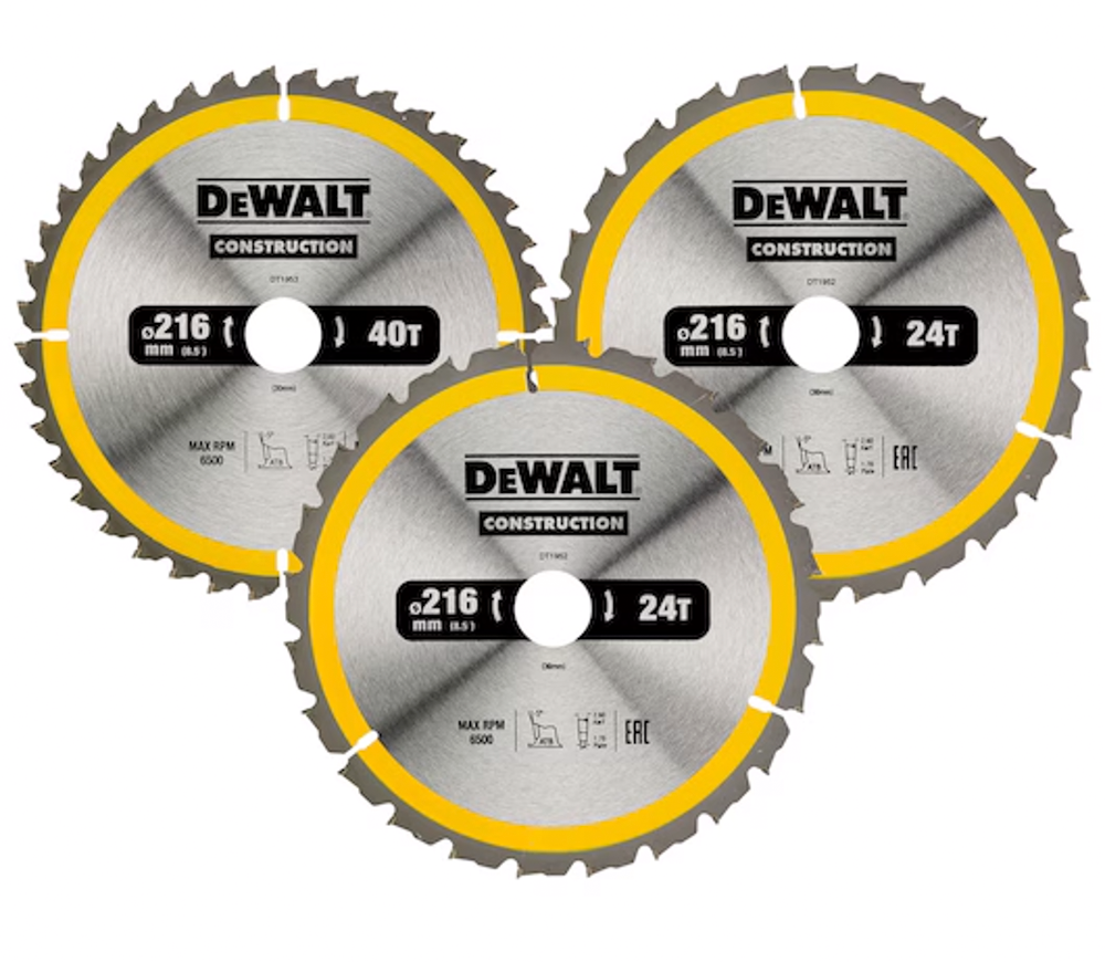 Set de discuri 3 buc, DEWALT DT1962 216mm 2.6mm