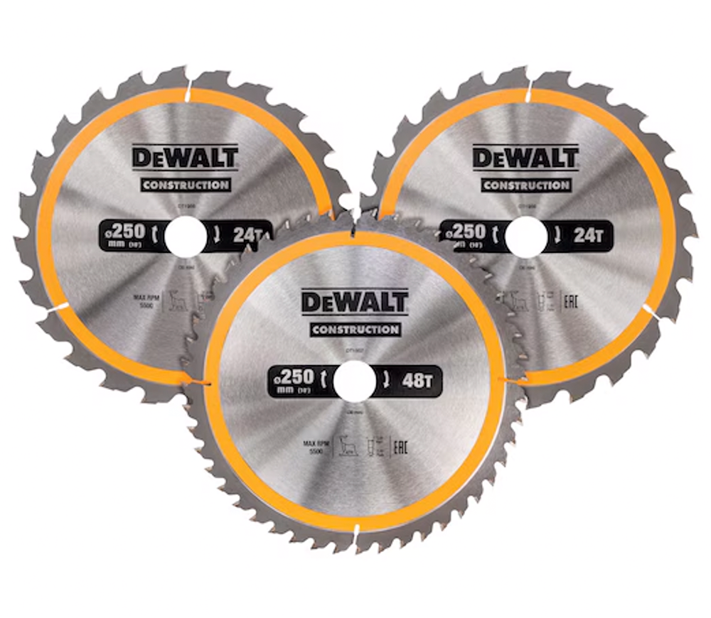 Set de discuri 3 buc. DEWALT DT1963 250mm 1.7mm