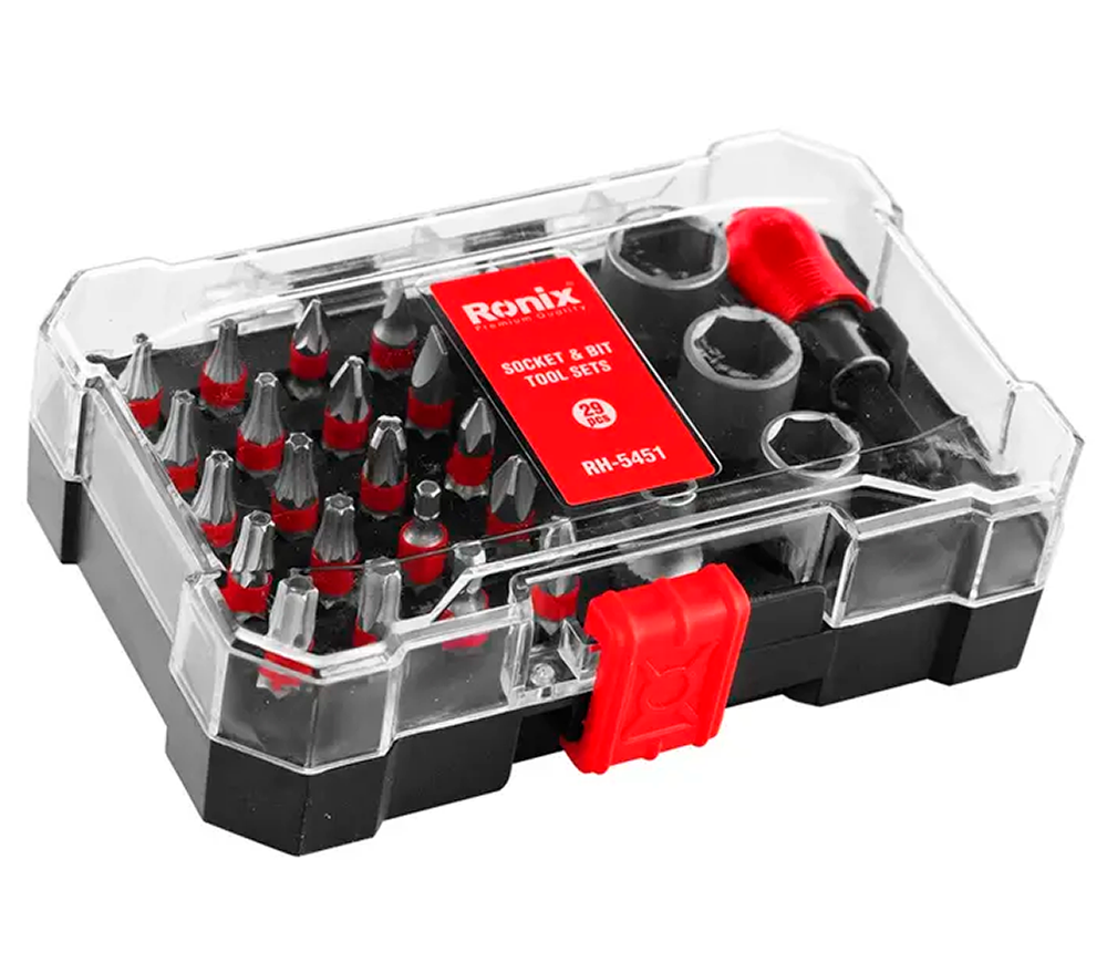 Set 29 biți și duze RONIX RH-5451 SL/PH/PZ/Hex/Torx 25/65mm