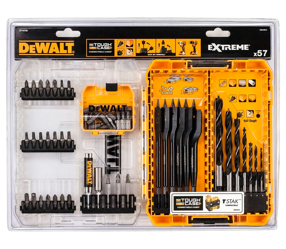 Set burghiuri și biți DEWALT IMPACT DT70758 PH/PZ/TX 3-25mm HSS-G