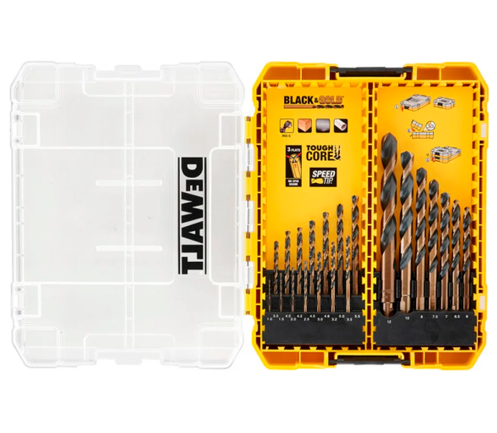 Set burghiuri pe metal DEWALT Black&Gold DT70755 1-12mm HSS-G